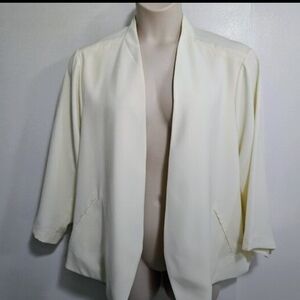 Torrid Cream Ruched Cutaway Blazer